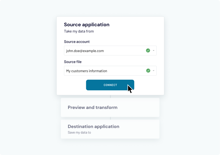 Select your data source and destination image