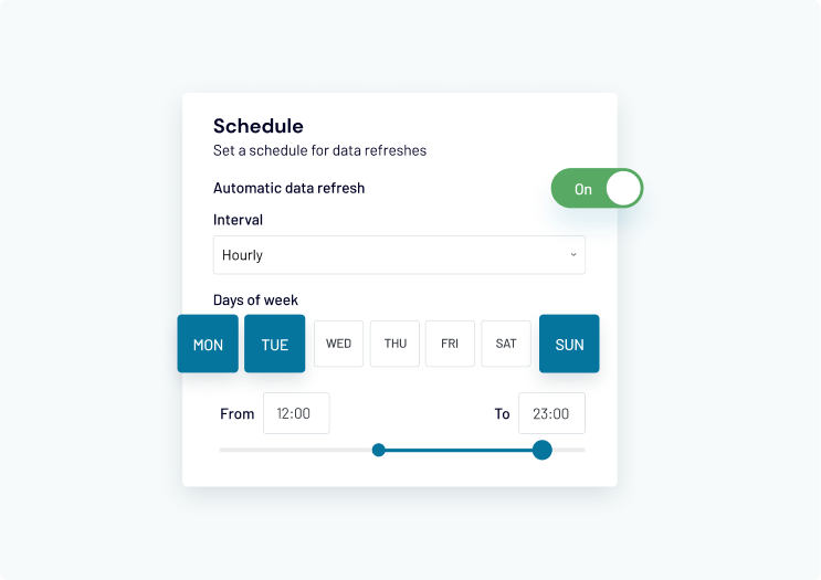 Set a schedule for data refreshes image