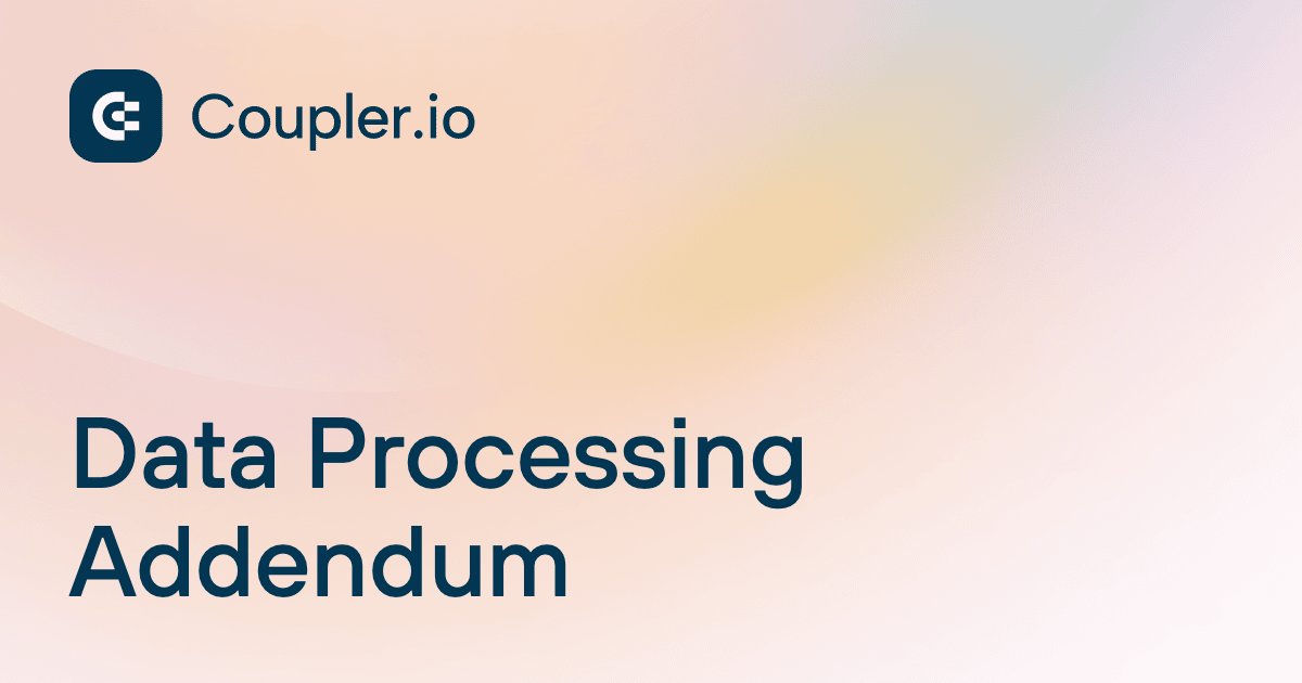 Data Processing Addendum | Coupler.io